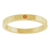 14K Gold Round Natural Citrine Family Stackable Ring – 1.75mm Stones - Yellow Gold - view 8