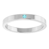14K Gold Round Natural Blue Zircon Family Stackable Ring – 1.75mm Stones - White Gold - view 8