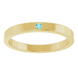 14K Gold Round Natural Blue Zircon Family Stackable Ring – 1.75mm Stones - Yellow Gold - view 8