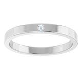 14K Gold Round Natural White Sapphire Family Stackable Ring – 1.75mm Stones - White Gold - view 8