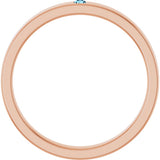 14K Gold Round Natural Aquamarine Family Stackable Ring – 1.75mm Stones - Rose Gold - view 7
