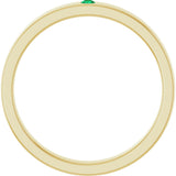 14K Gold Round Natural Emerald Family Stackable Ring – 1.75mm Stones - Yellow Gold - view 7