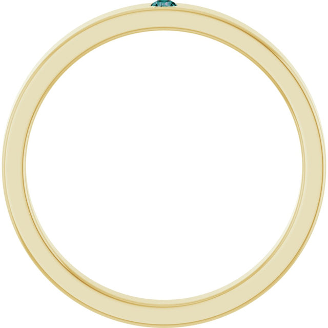 14K Gold Round Natural Alexandrite Family Stackable Ring - Yellow Gold - view 7
