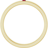 14K Gold Round Natural Ruby Family Stackable Ring – 1.75mm Stones - Yellow Gold - view 7