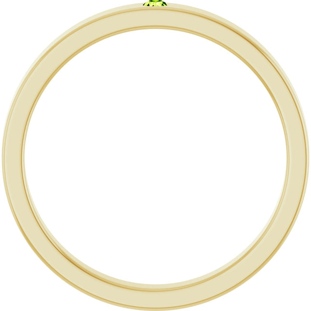 14K Gold Round Natural Peridot Family Stackable Ring – 1.75mm Stones - Yellow Gold - view 7