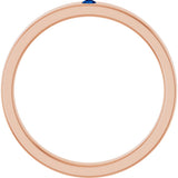 14K Gold Round Lab-Grown Blue Sapphire Family Stackable Ring – 1.75mm Stones - Rose Gold - view 7