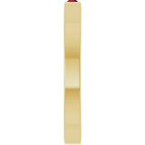 14K Gold Round Natural Mozambique Garnet Family Stackable Ring – 1.75mm Stones - Yellow Gold - view 9