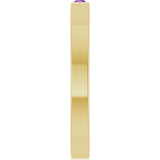 14K Gold Round Natural Amethyst Family Stackable Ring – 1.75mm Stones - Yellow Gold - view 9