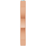 14K Gold Round Natural Aquamarine Family Stackable Ring – 1.75mm Stones - Rose Gold - view 9