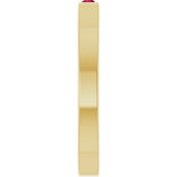 14K Gold Round Natural Ruby Family Stackable Ring – 1.75mm Stones - Yellow Gold - view 9