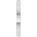 14K Gold Round Natural Pink Tourmaline Family Stackable Ring – 1.75mm Stones - White Gold - view 9