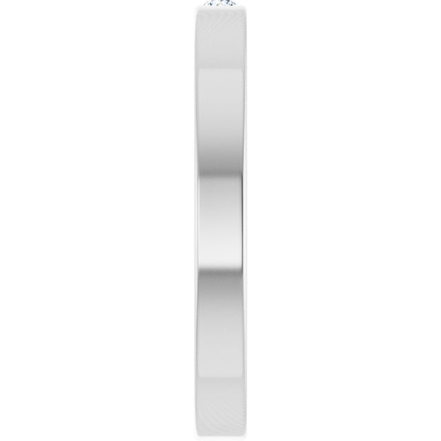 14K Gold Round Natural White Sapphire Family Stackable Ring – 1.75mm Stones - White Gold - view 9