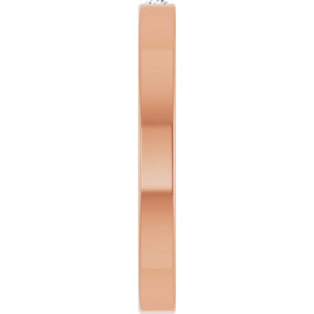 14K Gold Round Natural White Sapphire Family Stackable Ring – 1.75mm Stones - Rose Gold - view 9