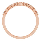 14K Gold Round Natural Diamond Stackable Ring V - Rose Gold - view 7