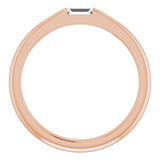 14K Gold Straight Baguette Natural Diamond Stackable Ring - Rose Gold - view 7