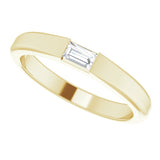 14K Gold Straight Baguette Natural Diamond Stackable Ring - Yellow Gold - view 10