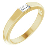 14K Gold Straight Baguette Natural Diamond Stackable Ring - Yellow Gold - view 6