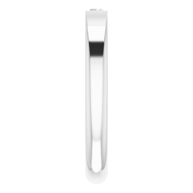 Platinum Straight Baguette Natural Diamond Stackable Ring - view 9