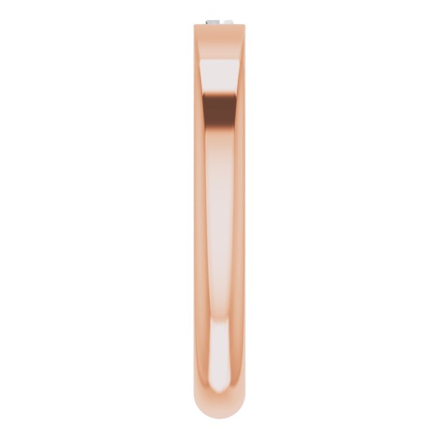 14K Gold Straight Baguette Natural Diamond Stackable Ring - Rose Gold - view 9