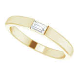 14K Gold Straight Baguette Natural Diamond Stackable Ring - Yellow Gold - view 10