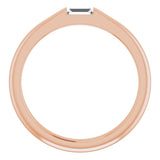 14K Gold Straight Baguette Natural Diamond Stackable Ring - Rose Gold - view 7