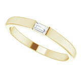14K Gold Straight Baguette Natural Diamond Stackable Ring - Yellow Gold - view 10