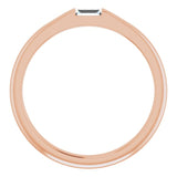 14K Gold Straight Baguette Natural Diamond Stackable Ring - Rose Gold - view 7