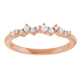 14K Gold Round Natural Diamond Stackable Ring IV - Rose Gold - view 8