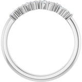 Platinum Round Natural Diamond Stackable Ring V - view 7