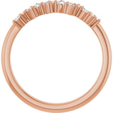 14K Gold Round Natural Diamond Stackable Ring IV - Rose Gold - view 7