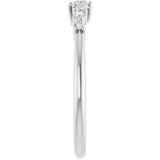 Platinum Round Natural Diamond Stackable Ring V - view 9