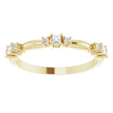14K Gold Square Natural Diamond Stackable Ring - Yellow Gold - view 8