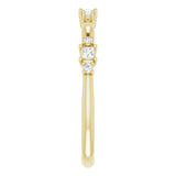 14K Gold Square Natural Diamond Stackable Ring - Yellow Gold - view 9