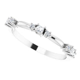 Platinum Square Natural Diamond Stackable Ring - view 10