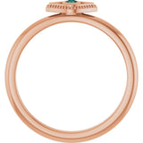 14K Gold Round Lab-Grown Alexandrite Stackable Evil Eye Ring - Rose Gold - view 7