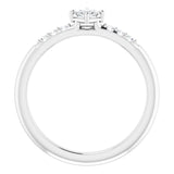 Platinum Square Natural Diamond Accented Stackable Ring – 3x3mm - view 7