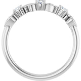 Platinum Round Natural Diamond Stackable Ring – 2.5mm Stones - view 7