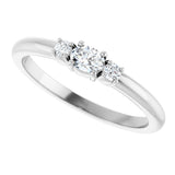 Platinum Emerald Natural Diamond Stackable Ring - view 10
