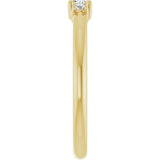 14K Gold Emerald Natural Diamond Stackable Ring - Yellow Gold - view 9