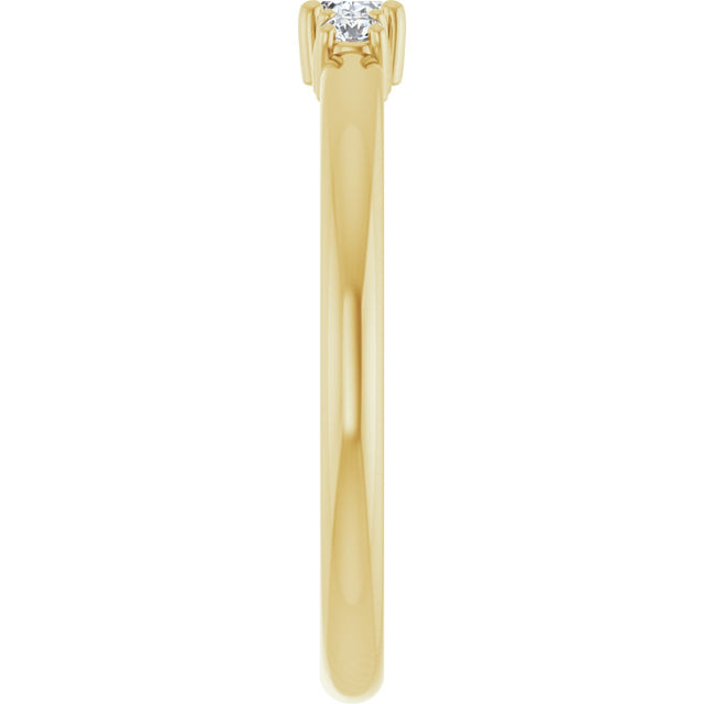 14K Gold Emerald Natural Diamond Stackable Ring - Yellow Gold - view 9