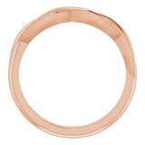 14K Gold Round Natural Diamond Stackable Twisted Ring - Rose Gold - view 7
