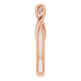 14K Gold Round Natural Diamond Stackable Twisted Ring - Rose Gold - view 9