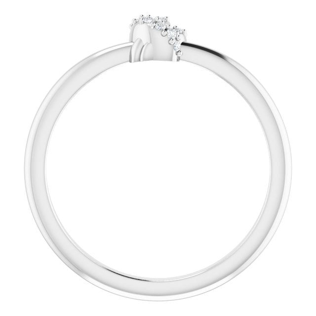 Platinum Round Natural Diamond Accented Knot Ring II - view 7