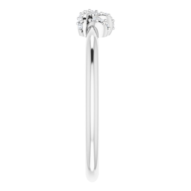 Platinum Round Natural Diamond Accented Knot Ring II - view 9