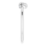14K Gold Round Natural Diamond Accented Knot Ring II - White Gold - view 9