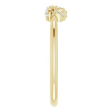 14K Gold Round Natural Diamond Accented Knot Ring II - Yellow Gold - view 9