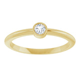 14K Gold Round Natural Diamond Bezel-Set Stackable Ring – 2-5.7mm Stones - Yellow Gold - view 13