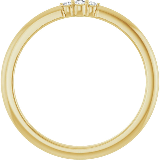 14K Gold Round Natural Diamond Stackable Ring – 1.7mm Stones - Yellow Gold - view 7