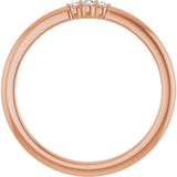 14K Gold Round Natural Diamond Stackable Ring – 1.7mm Stones - Rose Gold - view 7