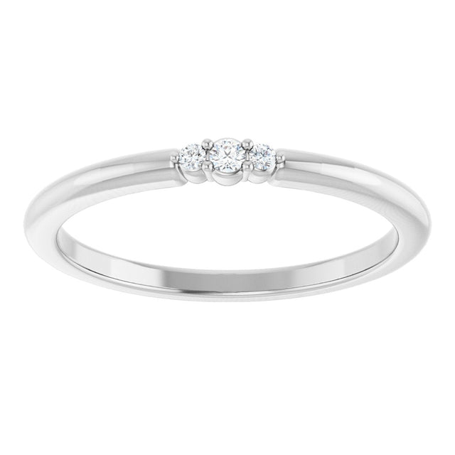 Platinum Round Natural Diamond Stackable Ring – 1.7mm Stones - view 8